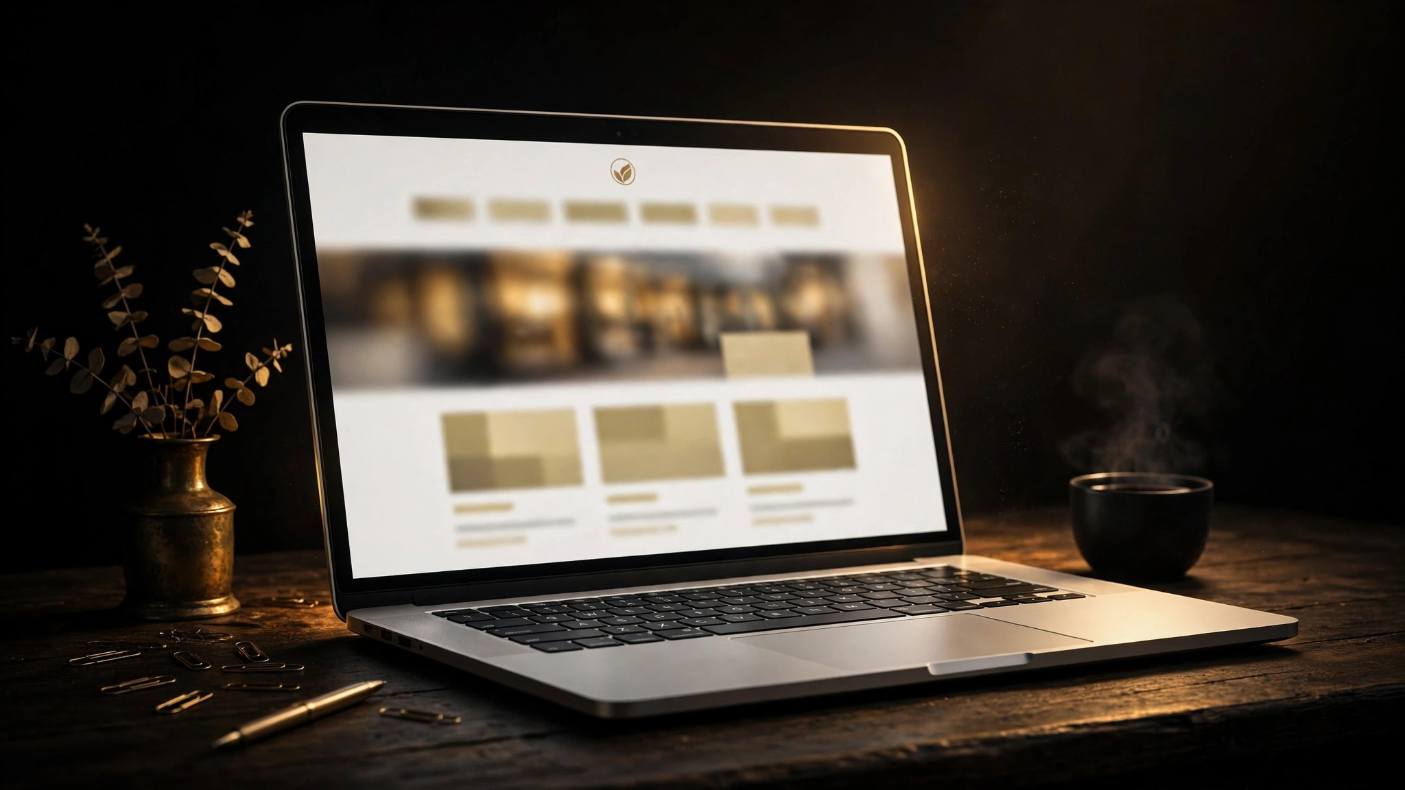 A polished small-business website on a laptop